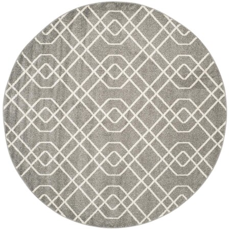 Safavieh 7 x 7 ft. Amherst Power Loomed Round Area Rug; Grey & Ivory AMT407C-7R